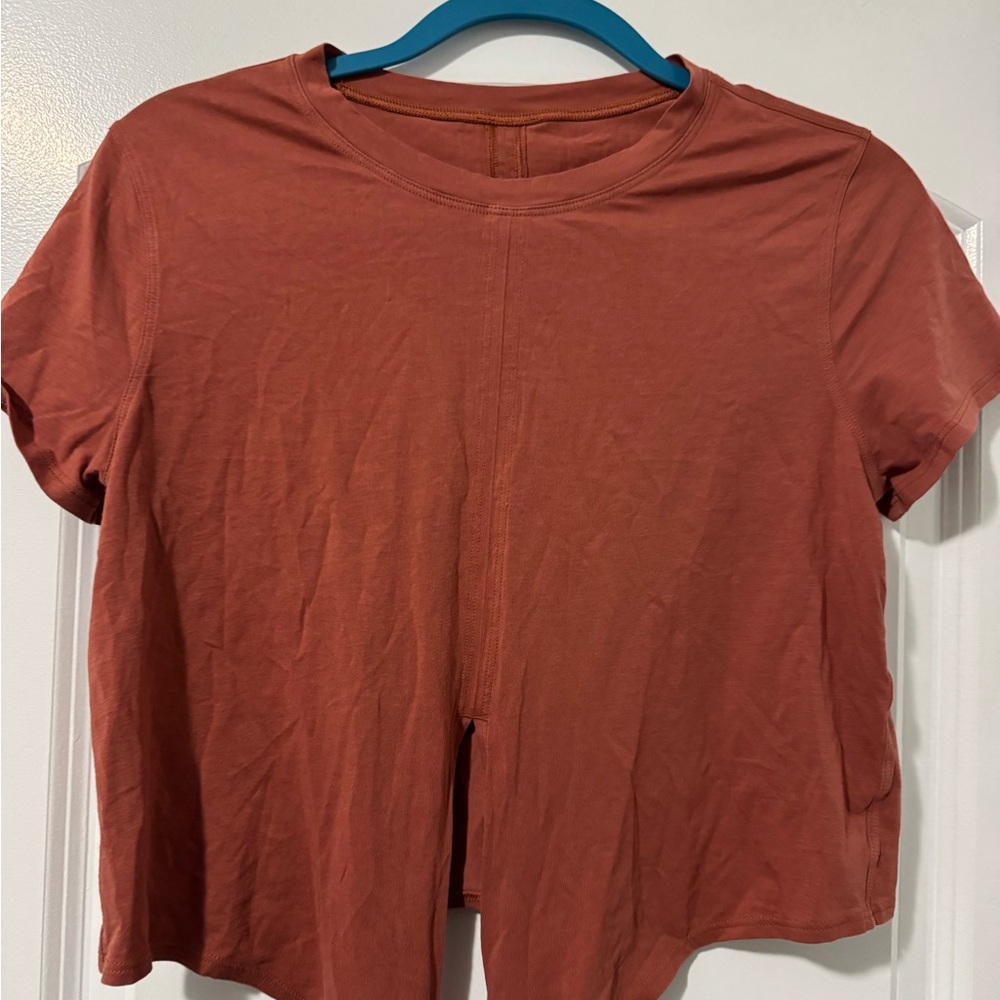 Rust Orange Asymmetrical Top - Picture 2 of 3